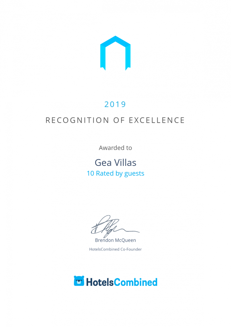 Gea Villas Lefkada Recognition-of-Excellence