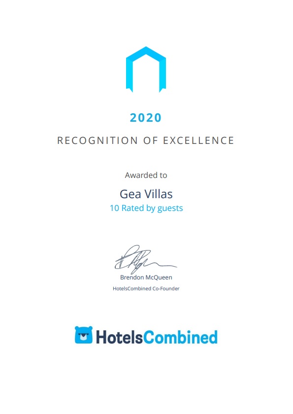 Gea Villas Lefkada Recognition-of-Excellence 2020
